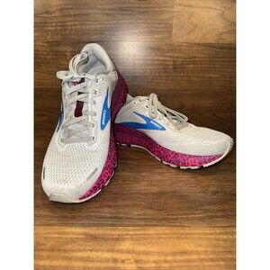 Brooks Adrenaline GTS 22 Womens 9 Running Shoes White Pink Blue Low Top